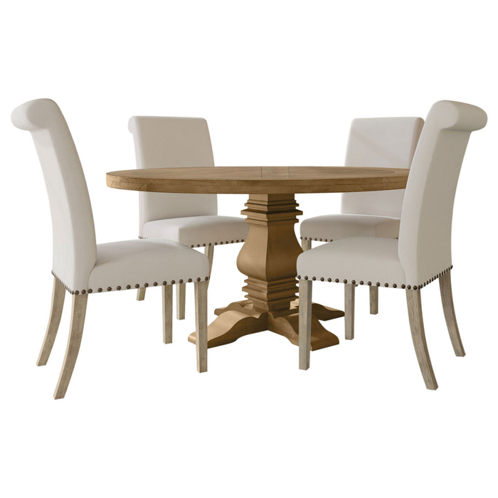 Round Dining Table Set With Upholstered Chairs Furniture Max
