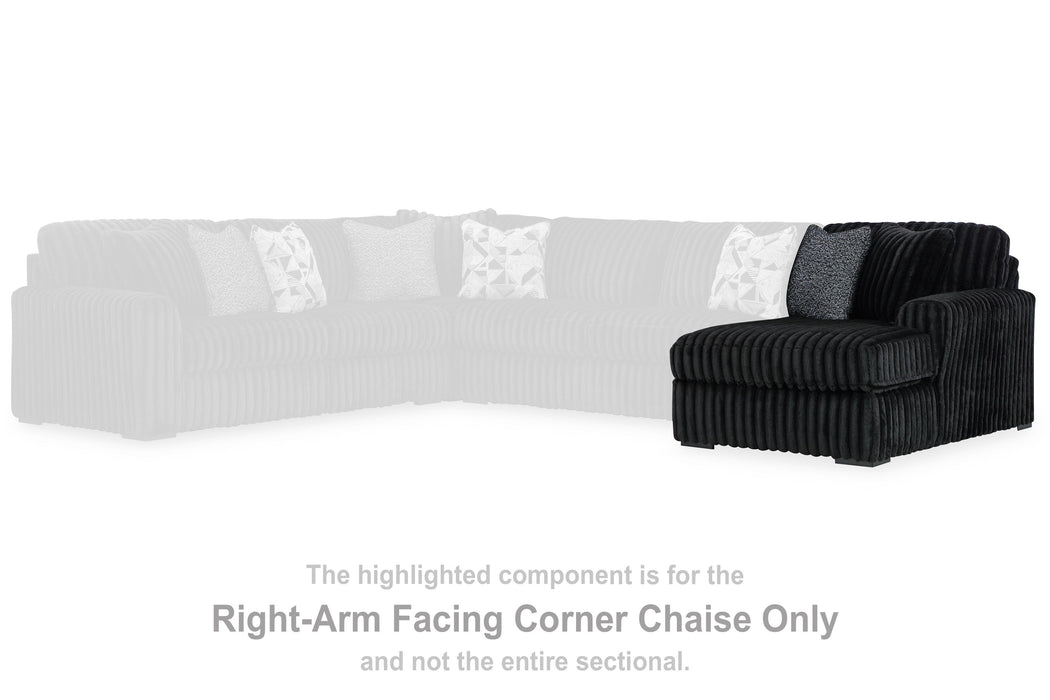 Midnight-Madness - Raf Corner Chaise - Onyx Signature Design by Ashley®