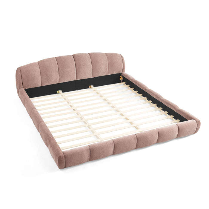 Upholstered Platform Bed Frame, Low Profile Floor Bed, No Box Spring Required Home Essentials