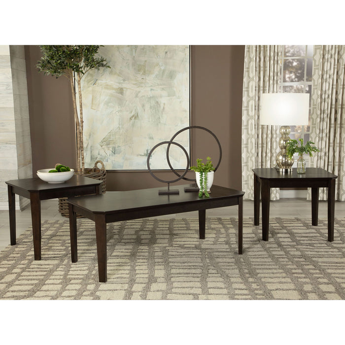 Amaro - 3 Piece Coffee And End Table Set - Dark Brown Furniture Max