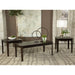 Amaro - 3 Piece Coffee And End Table Set - Dark Brown Furniture Max