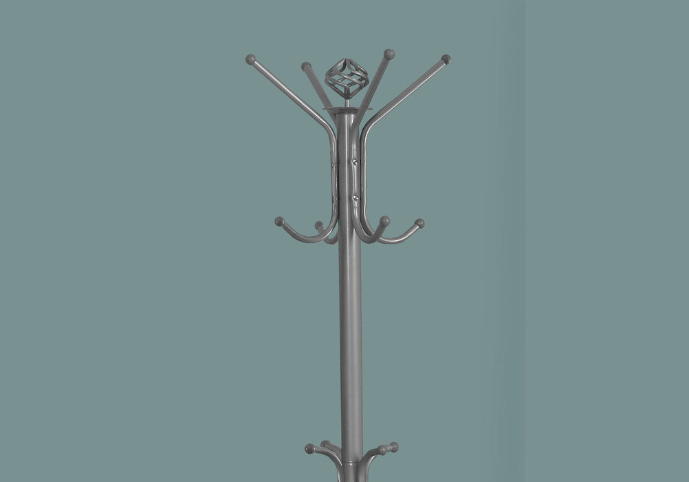 Metal Coat Rack - Silver