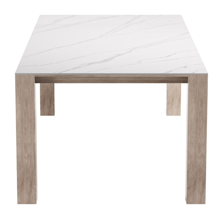 Leilani - Rectangular Dining Table - White / Light Brown Zuo Modern