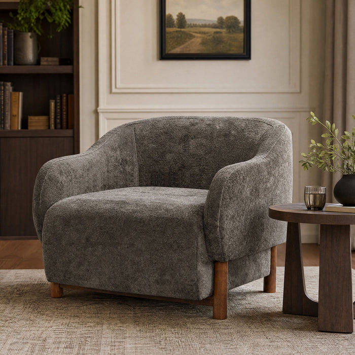 Modern Accent Chair With Recessed Arms And Tight Back Noble House
