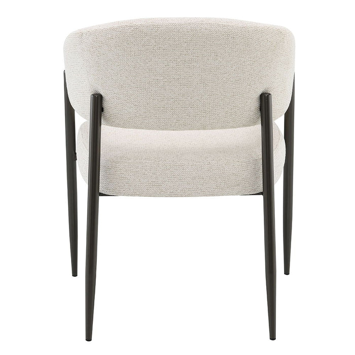 Jirina - Chenille Arm Chair With Metal Legs (Set of 2) - Beige & Black ACME