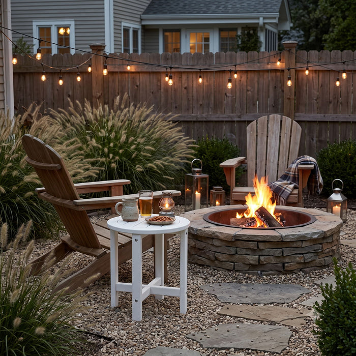Round Outdoor Side Table Home Essentials