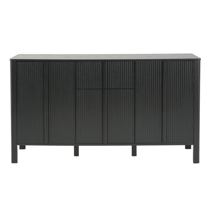 Colored Fluted Sideboard With 3 Doors And 1 Drawer Noble House