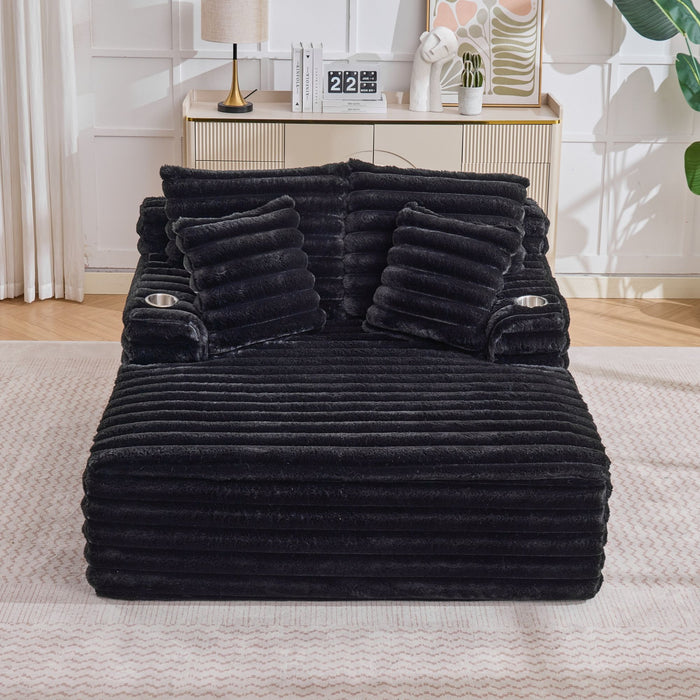 Oversized Chaise Lounge Chair Indoor With Pillows For Living Room Hearth and Haven