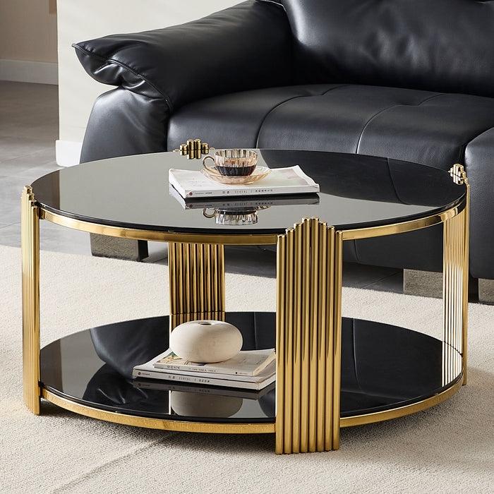Round Table With Double Layer Storage Home Essentials