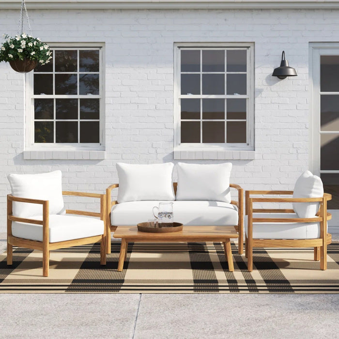 Outdoor Furniture With Coffee Table, Patio Conversation Set Deep Seating With Soft Cushion