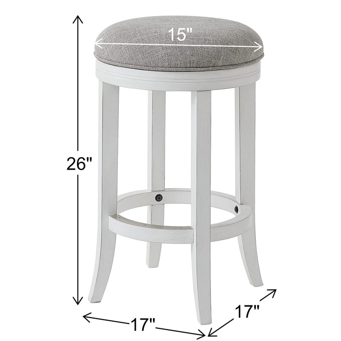Backless Swivel Stool With Upholstered Seat Home Essentials