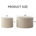 Drum Nesting Coffee Table With Wave Stripe Design For Living Room (Set of 2) - Beige / White Home Essentials