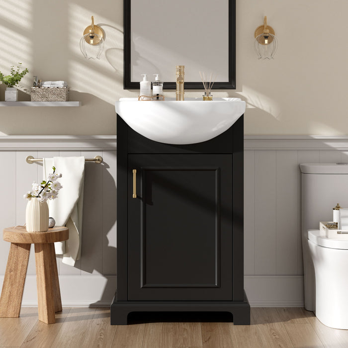 20" Bathroom Vanity With Bulged Sink, Freestanding Single Vanity Set, Soft Close Door Hearth and Haven