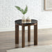 Estella - End Table With Natural Marble Top - Black Top & Walnut ACME