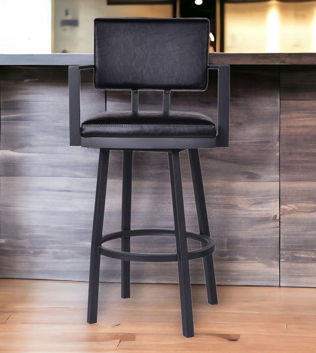 40" Swivel Counter Height Bar Chair - Black