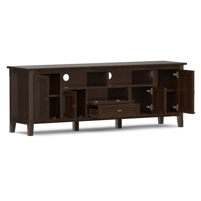 Warm Shaker - TV Media Stand Handcrafted - Tobacco Brown Simpli-Home
