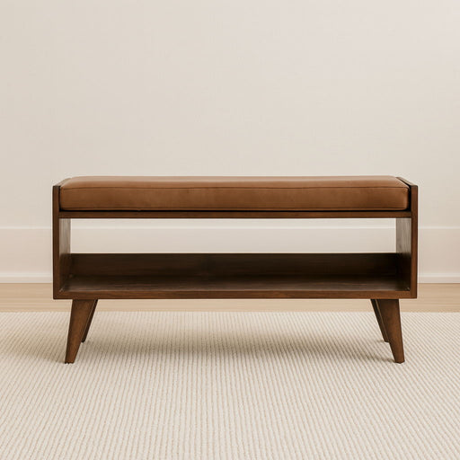 Solid Wood Bench With Upholstered Sea Artisan Furniture