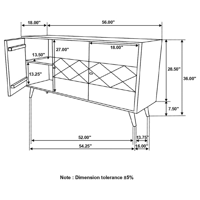 Austin - 3 Door Accent Cabinet With Tapered Legs - Natural Furniture Max