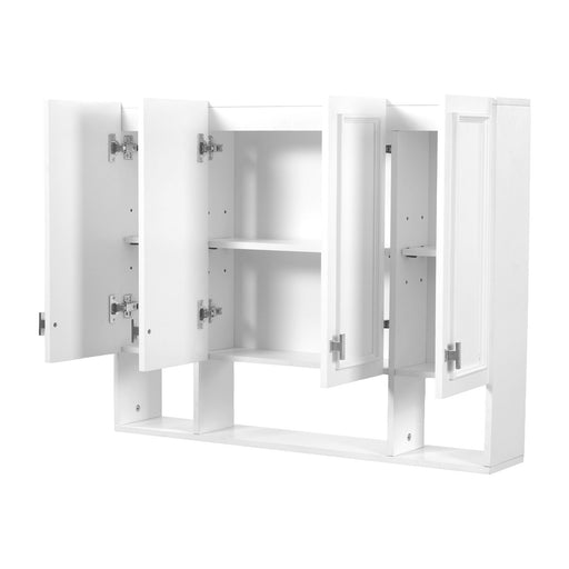 Bathroom Cabinet With 3 Adjustable Shelves Wall Mounted Medicine Cabinet, Soft Closing Hinges, Open Shelving Design - White Hearth and Haven