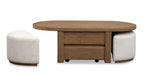 Hayden - Lift Top Storage Cocktail Table With Casters And Two Upholstered Stools - Golden Oat Magnussen Furniture