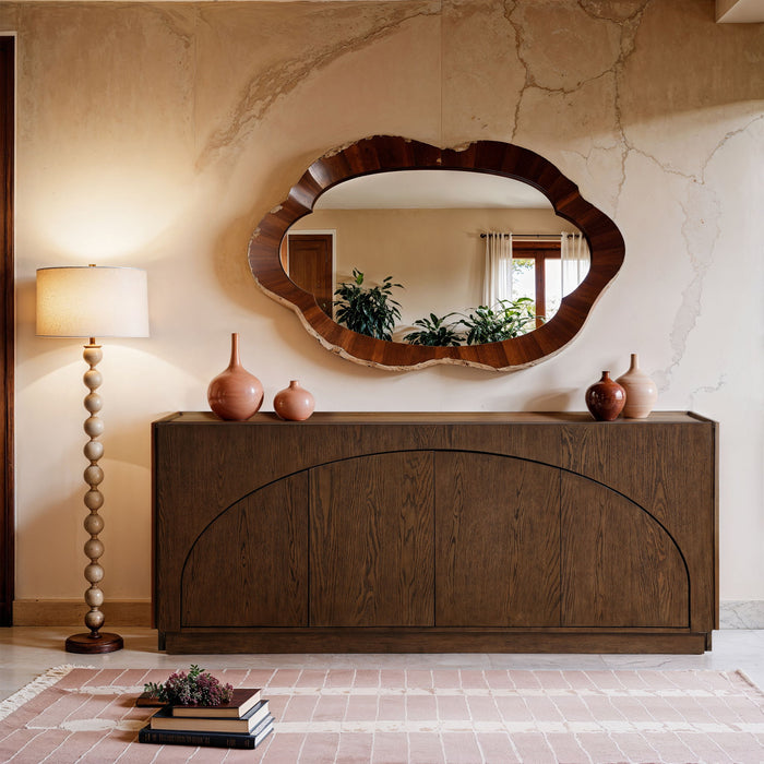 Everson - Oak Veneer And Solid Wood Sideboard/Buffet - Brown Meridian Furniture