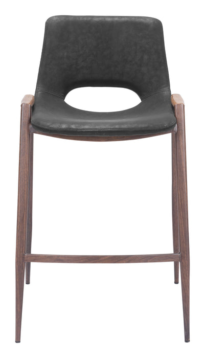 Desi - Counter Stool With Walnut Legs (Set of 2) Zuo Modern