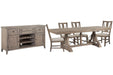 Paxton Place - Extendable Trestle Dining Table Set Magnussen Furniture