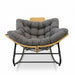 Oversized Papasan Rocking Chair Outdoor With Thick Cushion Home Essentials