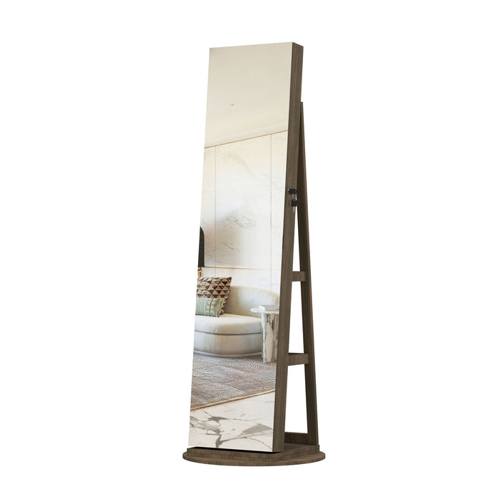 Swivel Jewelry Cabinet With Full Length Mirror Daily Nest