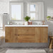 Double Sink Bathroom Vanity, Cabinet & Soft Close Doors, Divided Drawers, Wall Mounted Storage - Wood Hearth and Haven