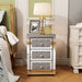 3 Drawer Nightstand - Silver Home Essentials