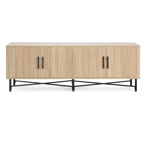 4 Door TV Cabinet, 2 Storage Spaces, Adjustable Shelves Noble House