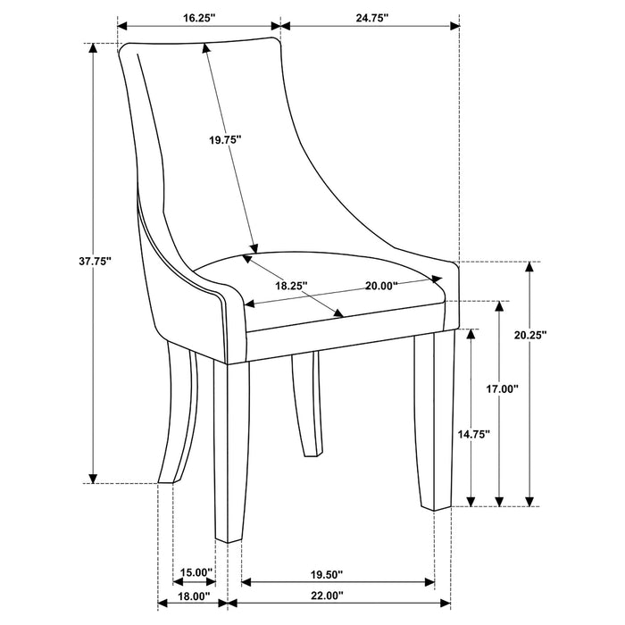 Rexford - Upholstered Dining Side Chair (Set of 2) - Gray Furniture Max
