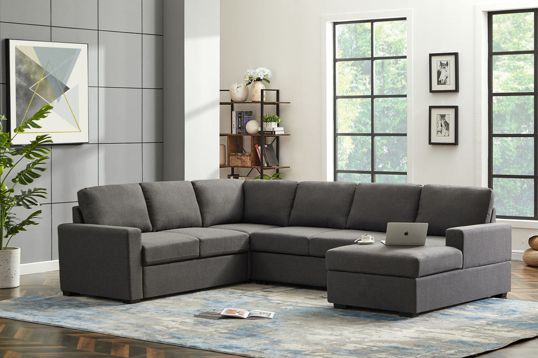 Ketterman - 4 Piece Upholstered Sectional - Dark Gray Urban Retreats