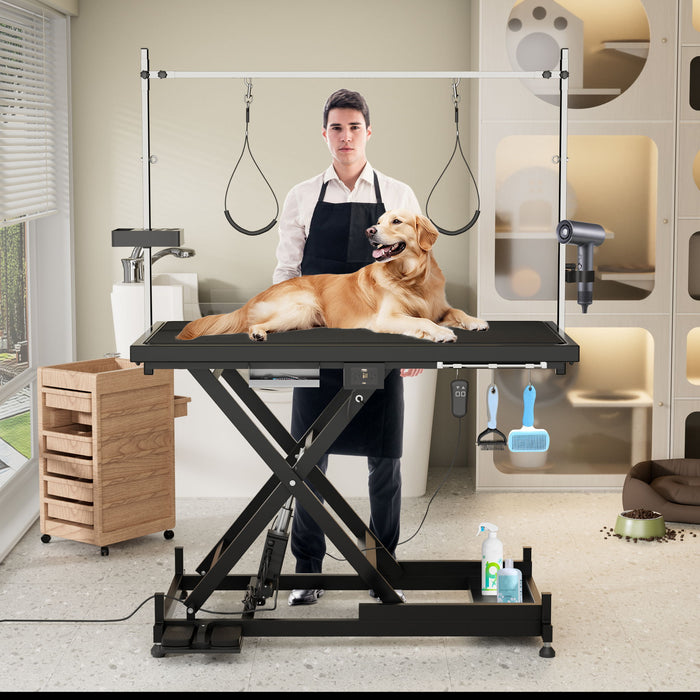 Super Deluxe Electric Pet Grooming Table, Height Adjustable Daily Nest