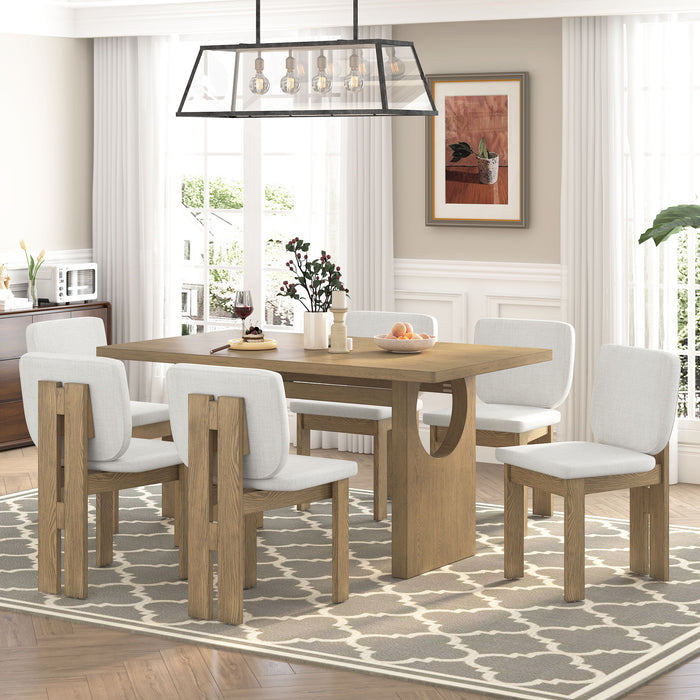 Dining Table Set For 6 With Upholstered Chairs Hearth and Haven