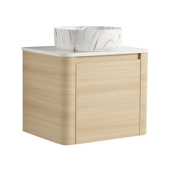 Mounted Bathroom Vanity & Art Sink, Soft Close Door Home Essentials