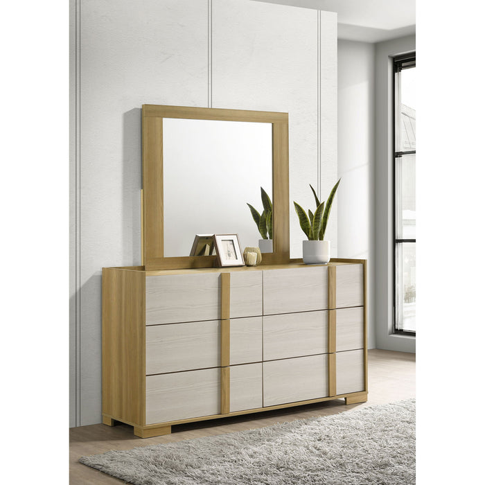 Lincoln - 6 Drawer Dresser With Mirror - Natural Furniture Max