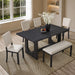 Dining Table Set, Rectangular Kitchen Table With Upholstered Chairs Home Essentials