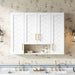 Wall Mounted Medicine Cabinet With 5 Adjustable Shelves, Exquisite Carving - White Hearth and Haven