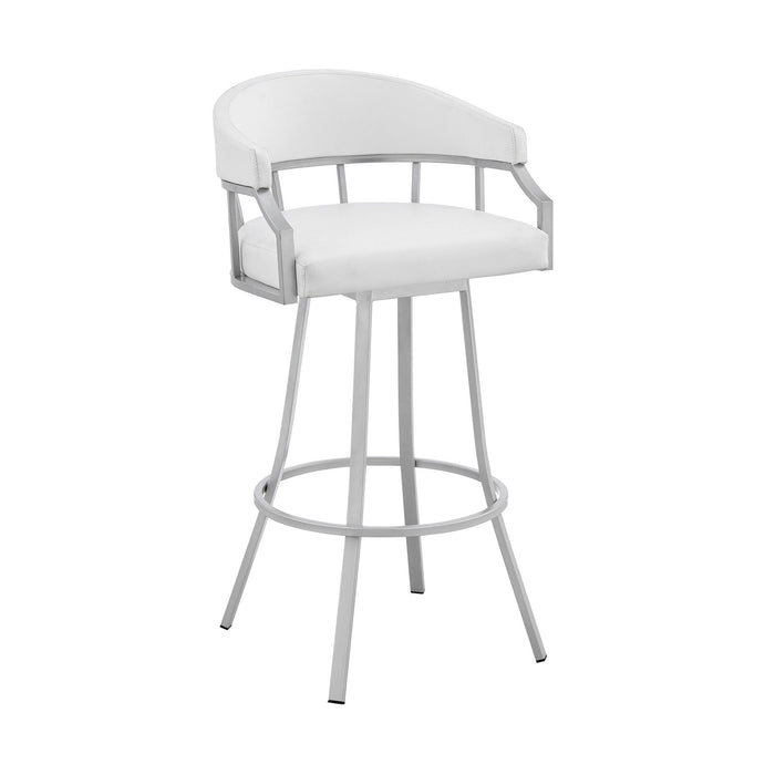 40" Swivel Low Back Bar Height Bar Chair - White