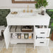 Bathroom Vanity Set, Fluted Cabinet, Soft Close Doors, 3 Faucet Holes, Sink Included - White Home Essentials
