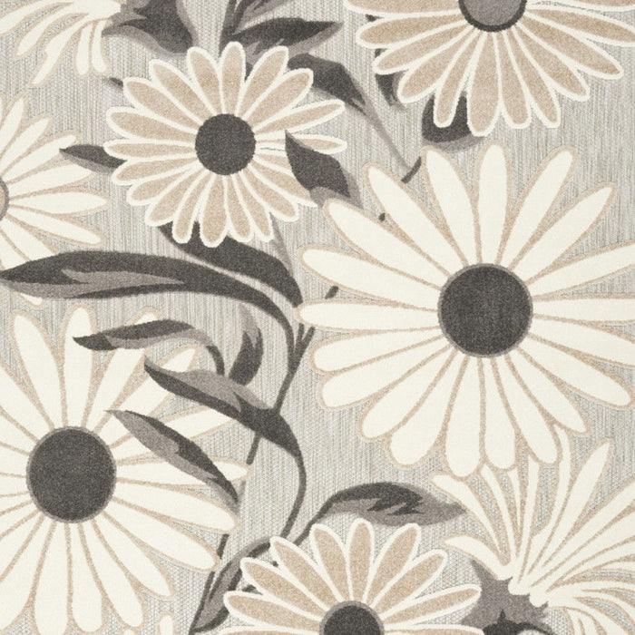 5' X 8' Floral Stain Resistant Area Rug Non Skid - Beige