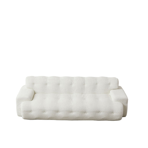Cloud Series Minimalist Button Tufted Square Arm 3 Seater Sofa Home Essentials