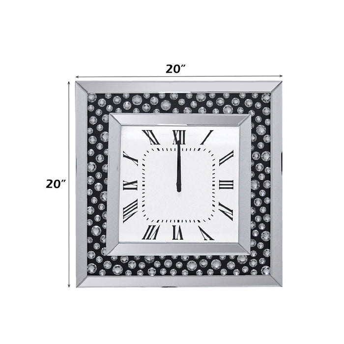 Nysa - Wall Clock - Mirrored & Faux Crystals ACME