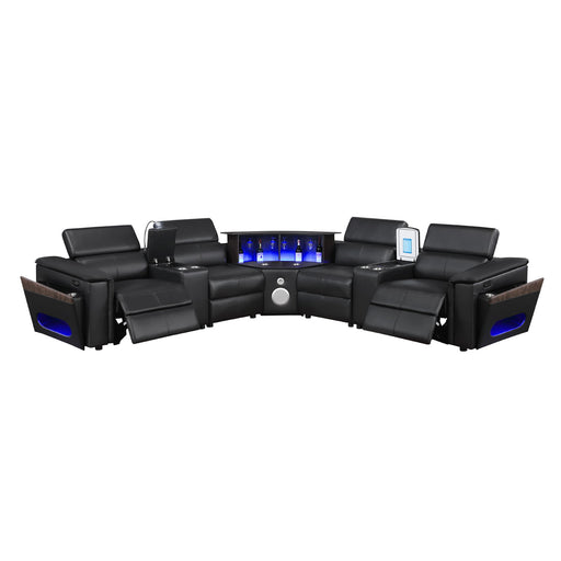 Nova - Sectional With Bluetooth Speaker, LED And Lifting Wine Cabinet Matrix Furniture Group