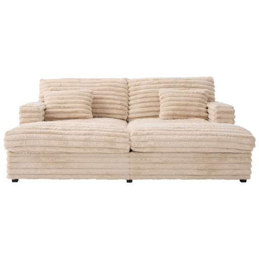 Oversized Double Chaise Lounge Sofa With USB Ports And Cup Holders Hearth and Haven