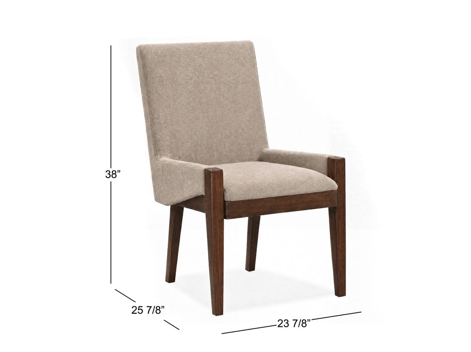 Reena - Upholstered Host Chair (Set of 2) - Rich Brown / Beige Magnussen Furniture
