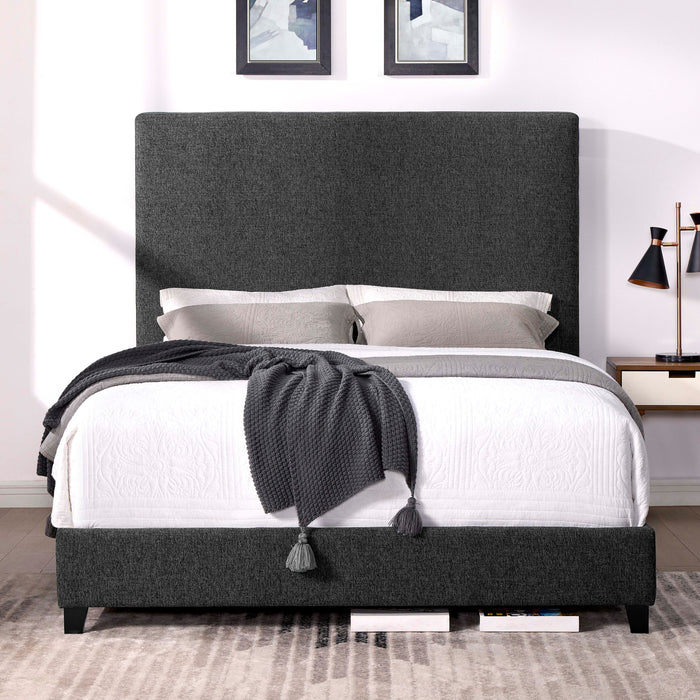 Bridgevine Home Queen Size Charcoal Gray Upholstered Platform Bed