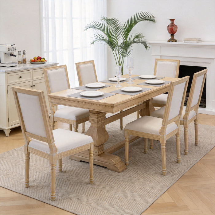 Dining Chairs With Upholstered Square Back (Set of 2) Home Essentials